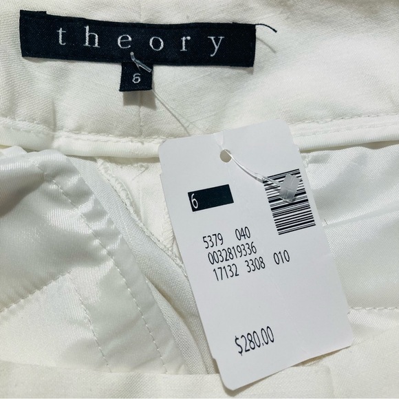 THEORY Sz 6 Emery 100% Linen Pockets Unlined Straight Leg Flowy Trousers NEW - Picture 11 of 13